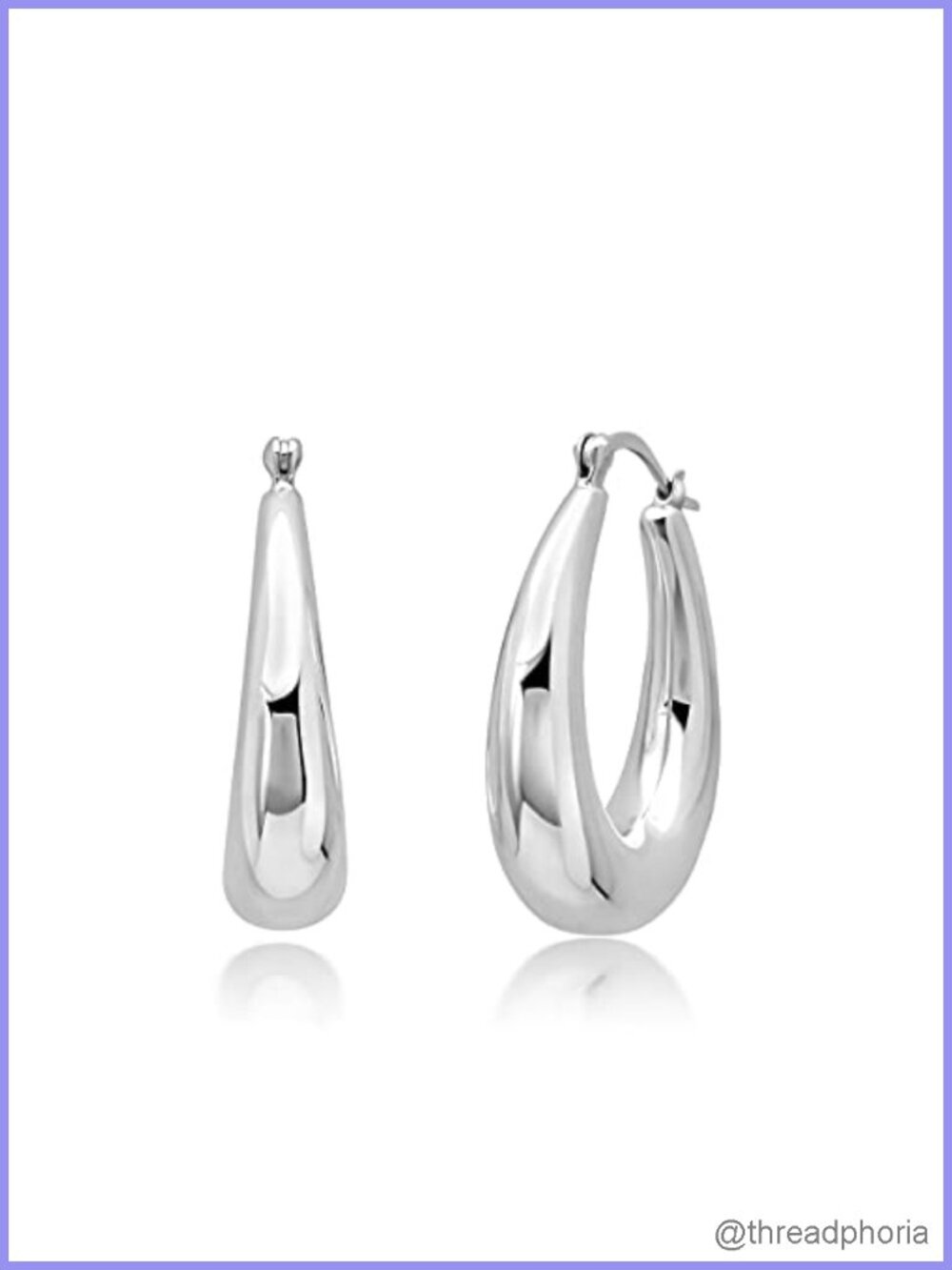 925 Sterling Silver Chunky Hoop Earrings Hypoallergenic Tarnish Resistant